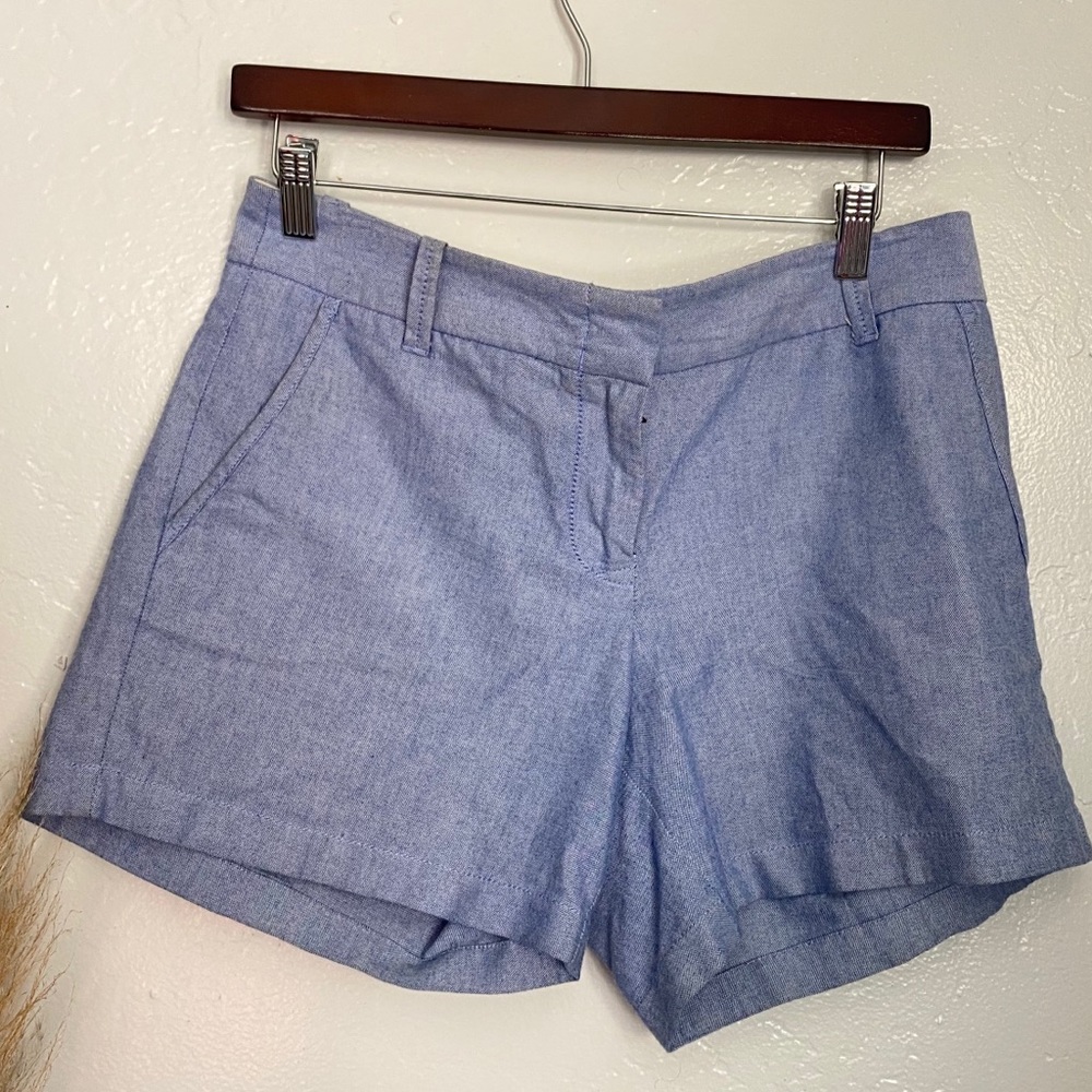Womens Light Blue Flat Front Shorts Casual Summer